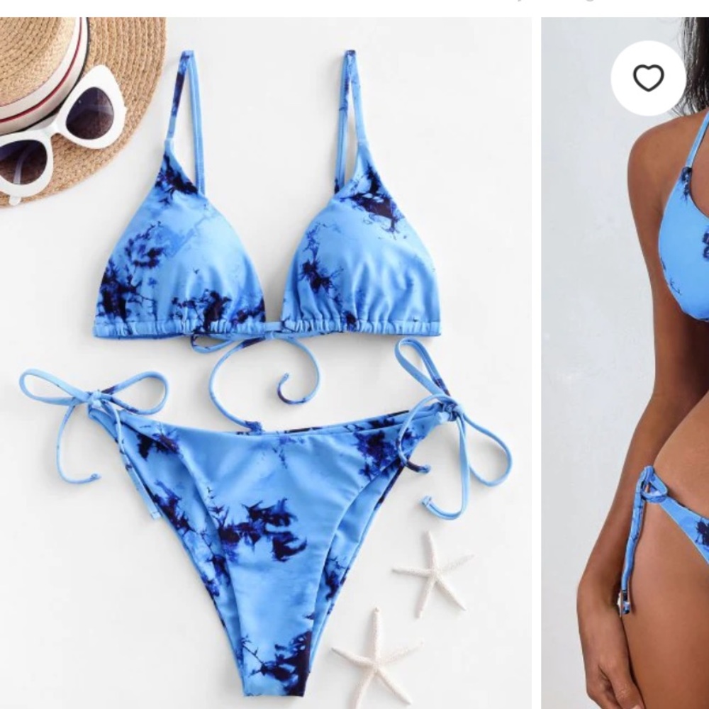 Tie dye blue bikini